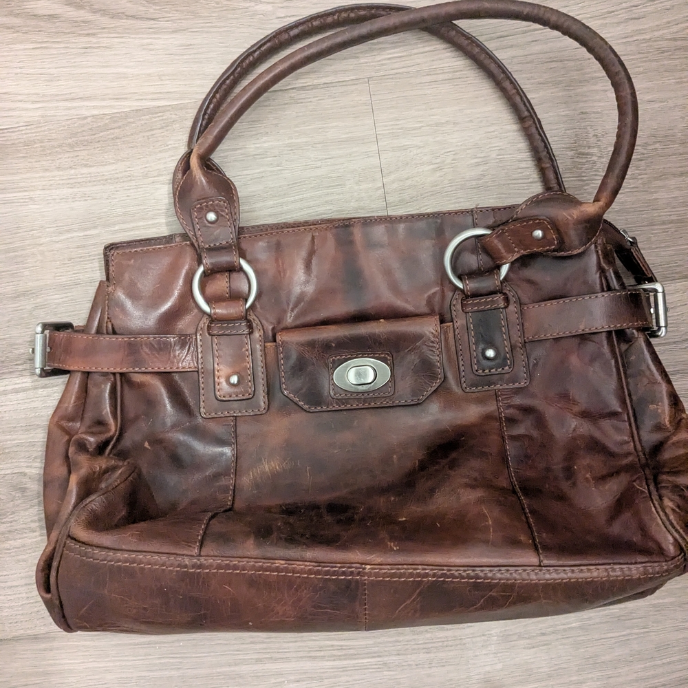 Elegant Brown Leather Tote Bag